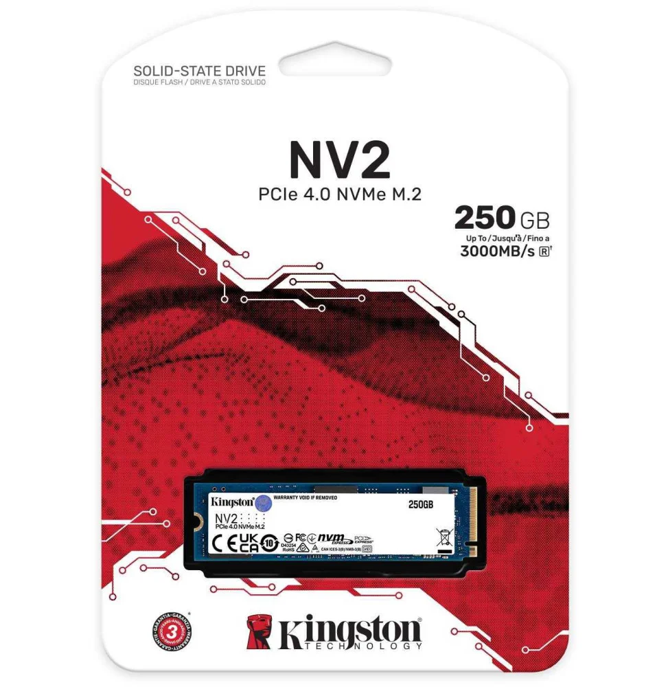 Disque Dur interne SSD Kingston NV2 M.2 2280 PCIe Gen4 x4 NVMe 250 Go (SNV2S/250G) – Image 3